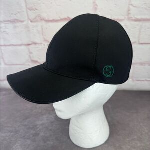 Authentic Gucci Gg Interlocking Logo Black Baseball Cap Hat